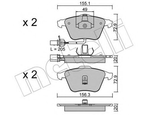 Тормозные колодки METELLI 22-0549-0