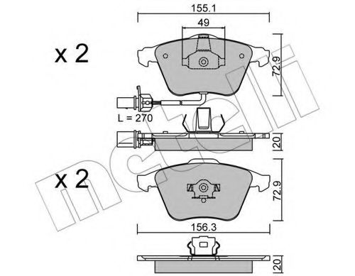 Тормозные колодки METELLI 22-0549-1
