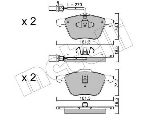 Тормозные колодки METELLI 22-0551-0