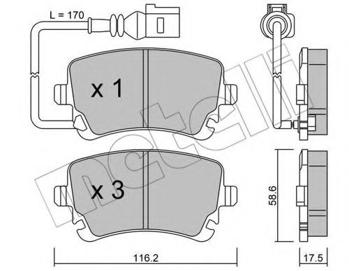 Тормозные колодки METELLI 22-0554-0