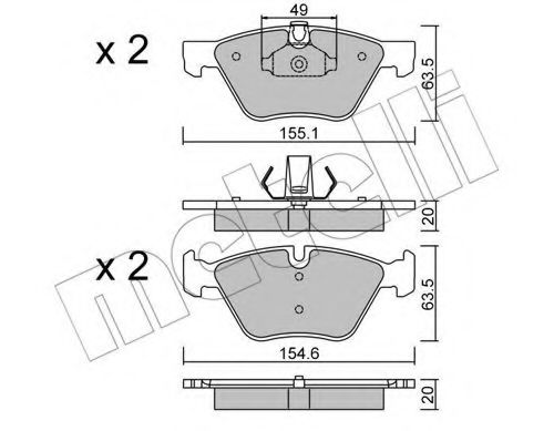 Тормозные колодки METELLI 22-0557-0