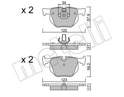 Тормозные колодки METELLI 22-0561-0