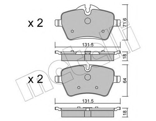 Тормозные колодки METELLI 22-0768-0