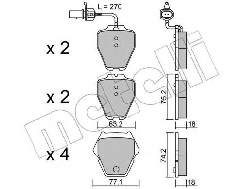 Тормозные колодки METELLI 22-0774-1