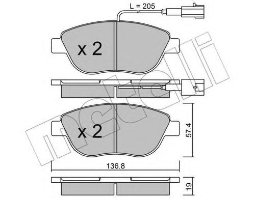 Тормозные колодки METELLI 22-0322-3