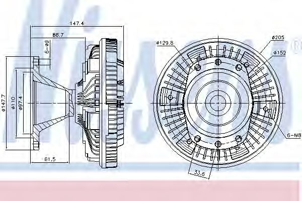 Вискомуфта вентилятора NISSENS 86034