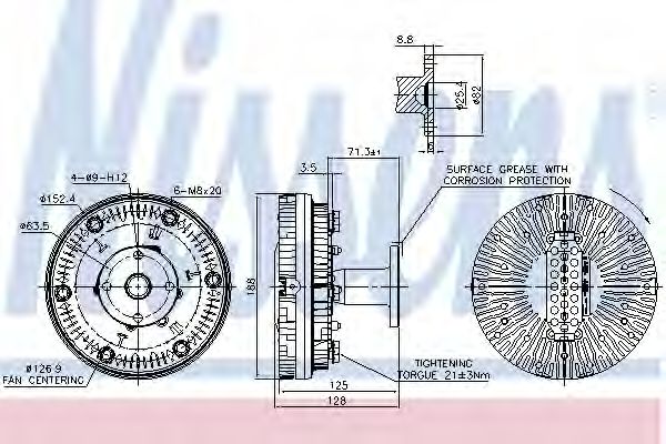 Вискомуфта вентилятора NISSENS 86038