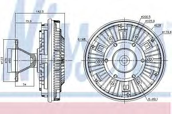 Вискомуфта вентилятора NISSENS 86051