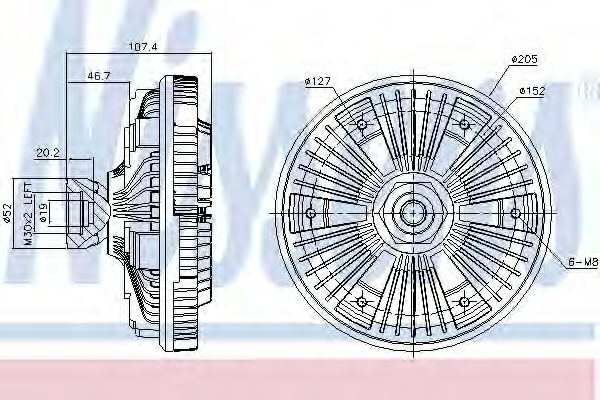 Вискомуфта вентилятора NISSENS 86058