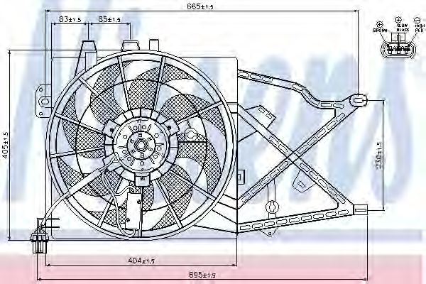 Вентилятор охлаждения двигателя NISSENS 85208