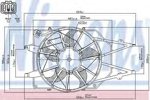 Вентилятор охлаждения двигателя NISSENS 85216