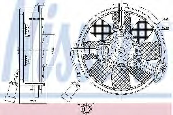 Вентилятор охлаждения двигателя NISSENS 85546