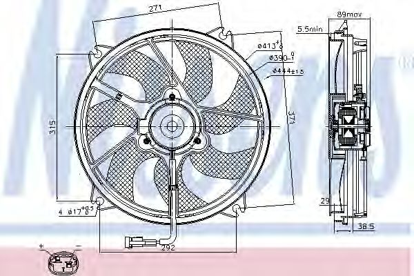 Вентилятор охлаждения двигателя NISSENS 85606