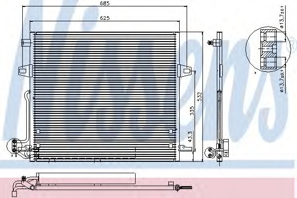 Радиатор кондиционера NISSENS 940066