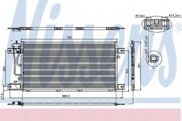 Радиатор кондиционера NISSENS 94503