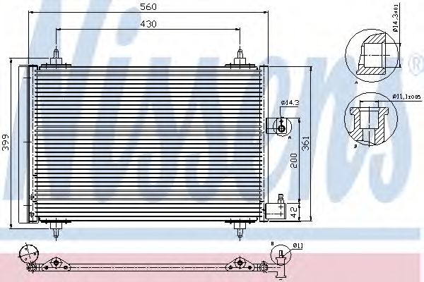 Радиатор кондиционера NISSENS 94534