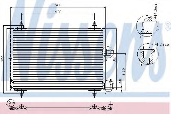 Радиатор кондиционера NISSENS 94542