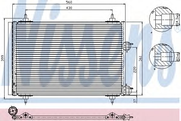 Радиатор кондиционера NISSENS 94570