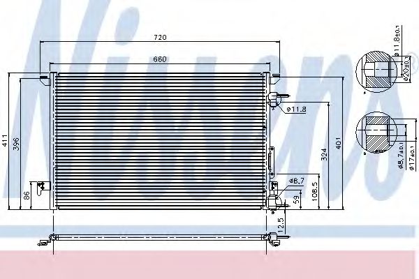 Радиатор кондиционера NISSENS 94597