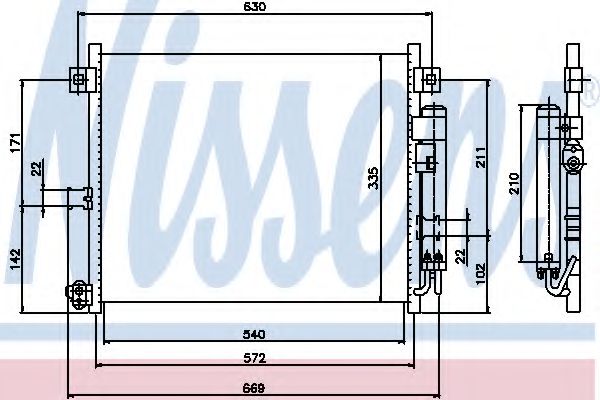 Радиатор кондиционера NISSENS 94949
