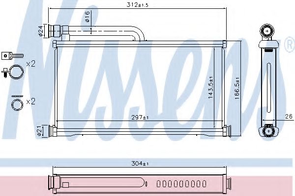 Радиатор печки NISSENS 70233