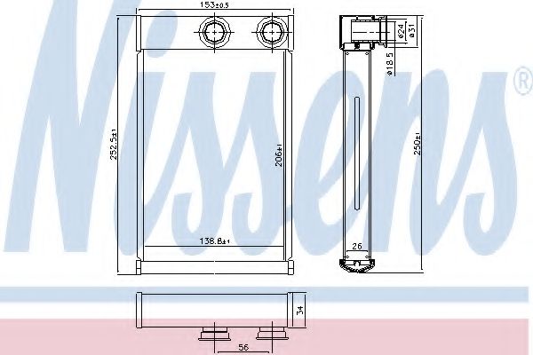 Радиатор печки NISSENS 72669