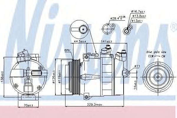 Компрессор кондиционера NISSENS 89022