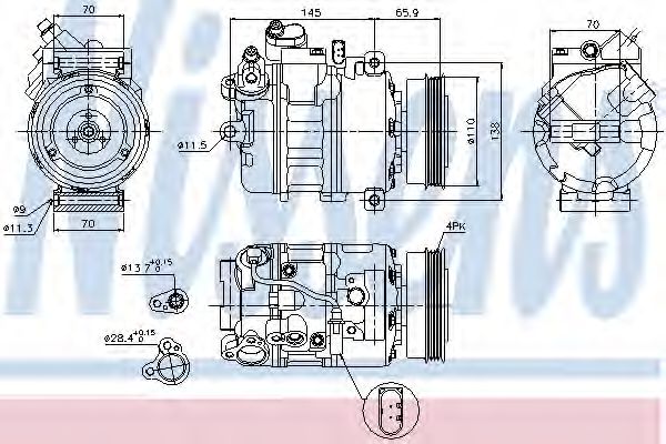 Компрессор кондиционера NISSENS 89023