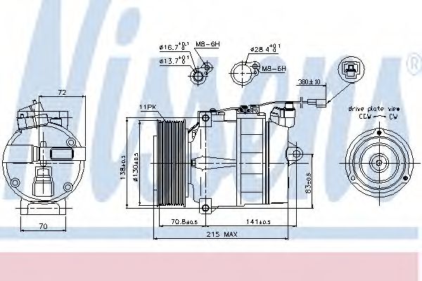 Компрессор кондиционера NISSENS 89028
