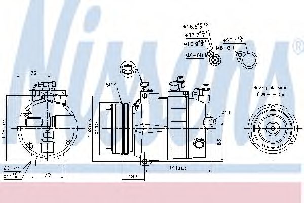 Компрессор кондиционера NISSENS 89031