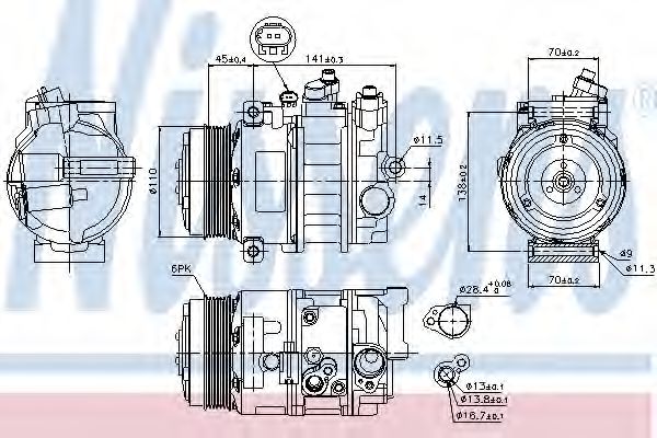 Компрессор кондиционера NISSENS 89039