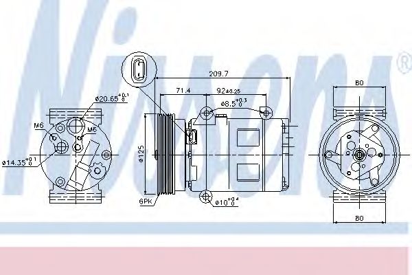 Компрессор кондиционера NISSENS 89072