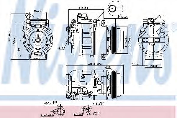 Компрессор кондиционера NISSENS 89080