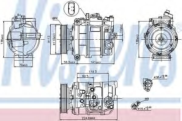Компрессор кондиционера NISSENS 89091