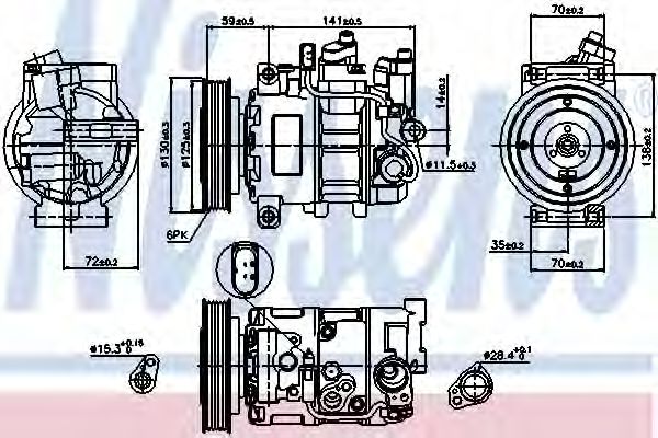 Компрессор кондиционера NISSENS 89111