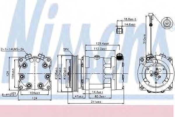 Компрессор кондиционера nissens 89175