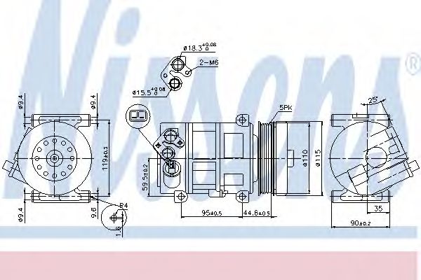 Компрессор кондиционера NISSENS 89202