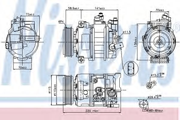 Компрессор кондиционера NISSENS 89211