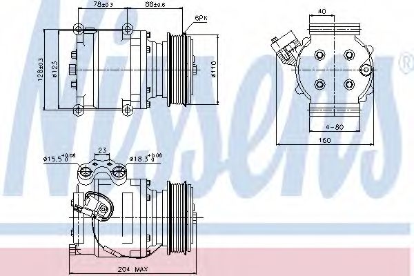 Компрессор кондиционера nissens 89230