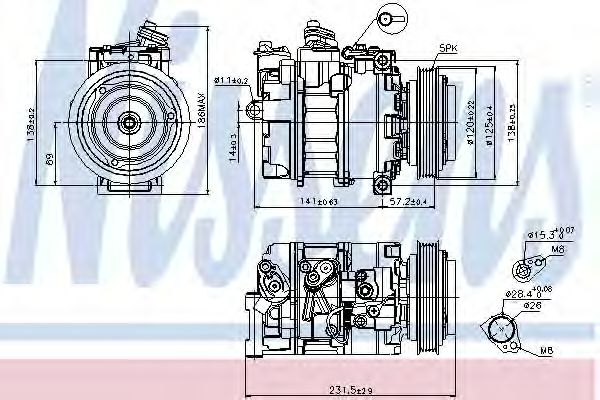 Компрессор кондиционера NISSENS 89231