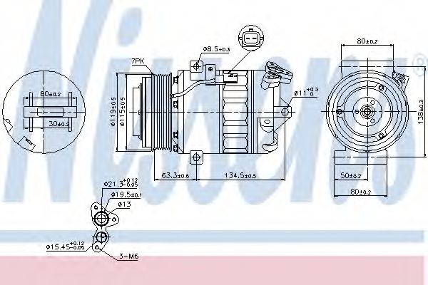 Компрессор кондиционера NISSENS 89313, купить оригинальные запчасти в ...