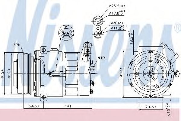 Компрессор кондиционера NISSENS 89343