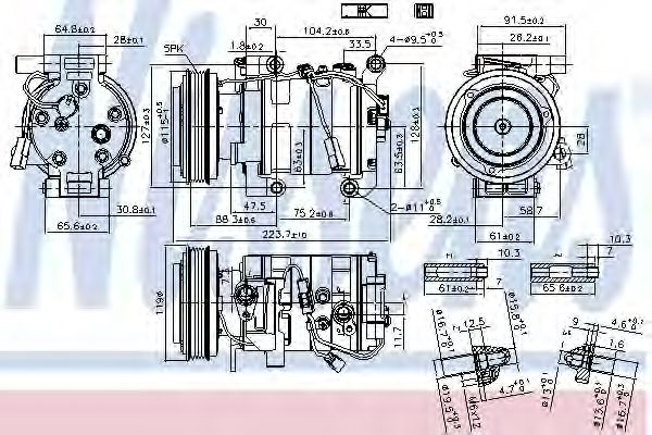 Компрессор кондиционера NISSENS 89351