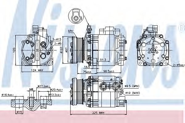 Компрессор кондиционера NISSENS 89354