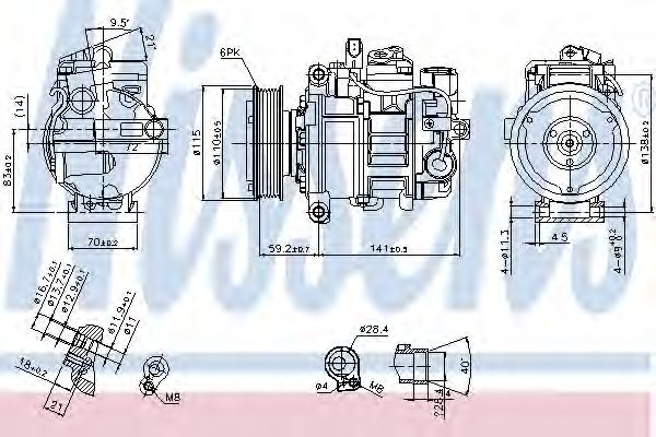 Компрессор кондиционера NISSENS 89384