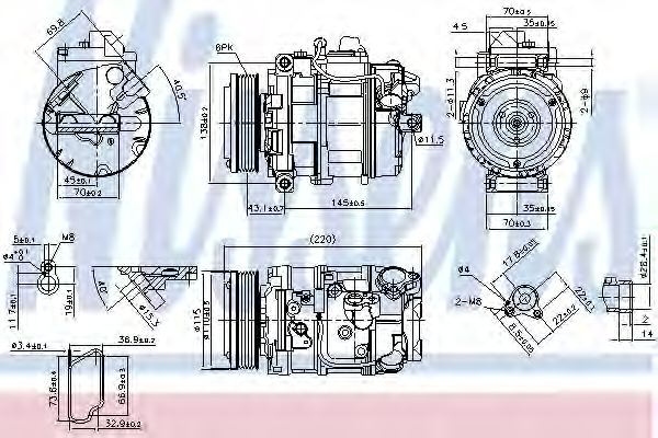 Компрессор кондиционера NISSENS 89599