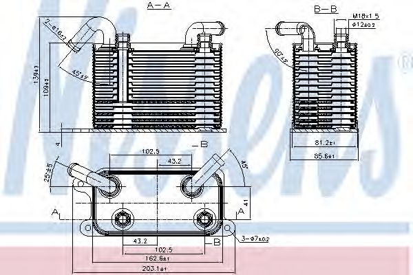 Масляный радиатор коробки передач NISSENS 90722