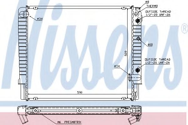 Радиатор охлаждения двигателя NISSENS 65509A