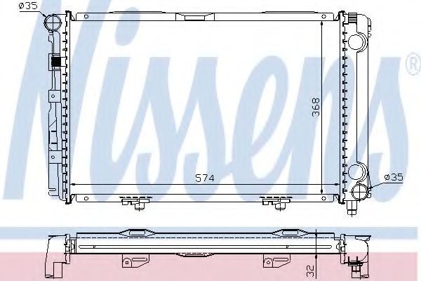 Радиатор охлаждения двигателя NISSENS 62671A