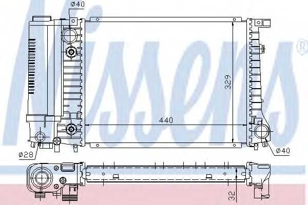 Радиатор охлаждения двигателя NISSENS 60703A